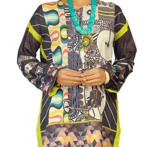 Almirah Junaid Jamshed 1 PC Linen Kurti/Tunic/Kameez/Shirt PakistanI (Medium 47)